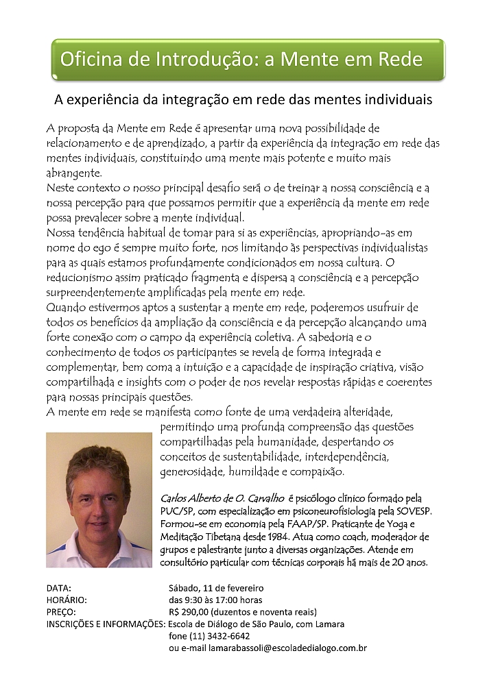Oficina: A Mente em Rede